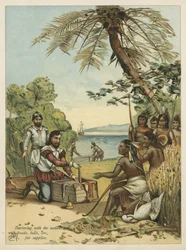 Columbus Bartering with Native Americans for Supplies
